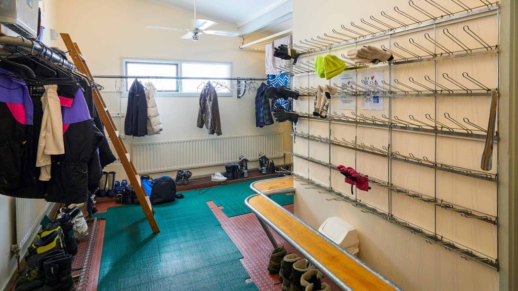 Ski lodge drying room